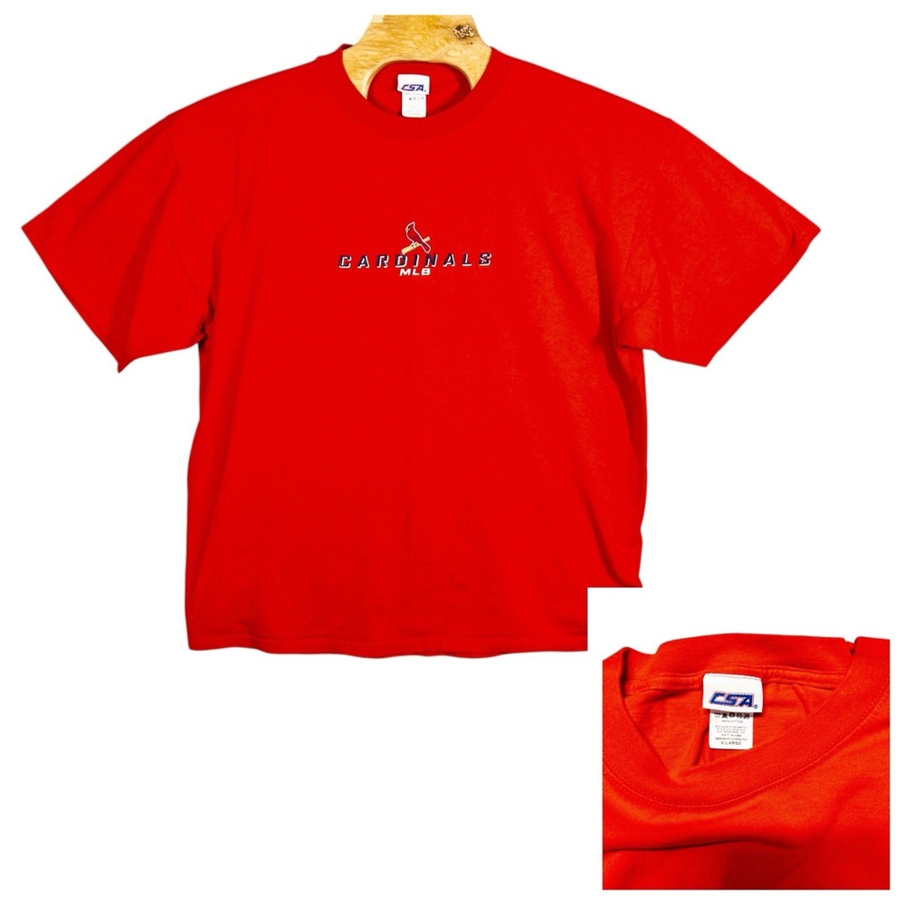 VTG‎ St. Louis Cardinals T-shirt Adult XL Red Embroidered MLB CSA 1990s Baseball